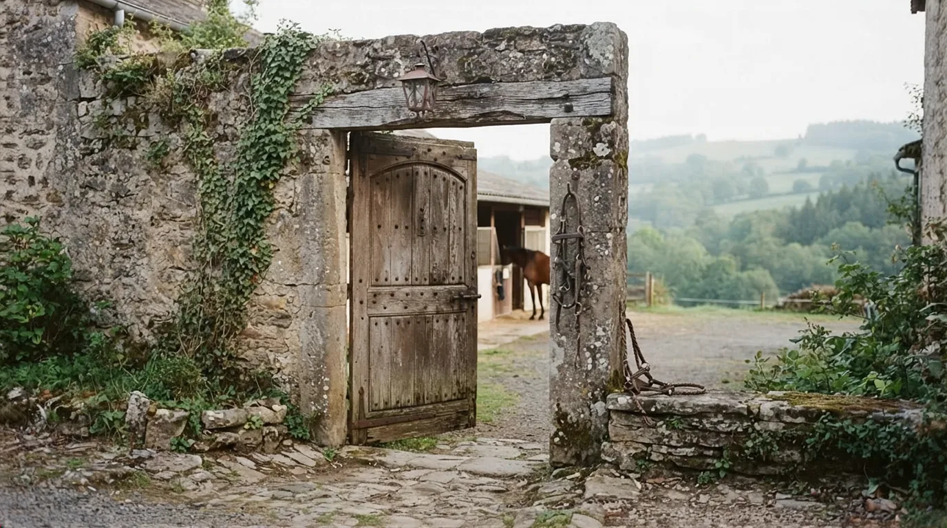 Entrée du Les Poneys de Charlotte, centre équestre à Saint-Germain-les-Vergnes
